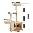 thumbnail image 2 of SALE CLEARANCE Multilevel Wooden Cat Tree Modern Cat Tower Cat Play House with Large Condo, Spacious Hammock, Cozy Top Perch and Dangling Balls, 2 of 8