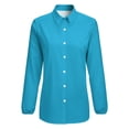 thumbnail image 4 of Bright Cerulean Long Sleeve Blouse Woman Streetwear Casual Shirts Summer Oversize Woman Streetwear Clothing Birthday Present, 4 of 7