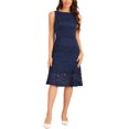 thumbnail image 2 of INSPIRE CHIC Lace Dress for Women's Cocktail Boat Neck Sleeveless Evening Sheath Dresses, 2 of 5