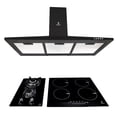thumbnail image 1 of Tricombo parrilla de inducción SUPRA parrilla de gas y campana de pared 90 cm negro, 1 of 8