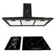thumbnail image 1 of Tricombo parrilla de inducción SUPRA parrilla de gas y campana de pared 90 cm negro, 1 of 8