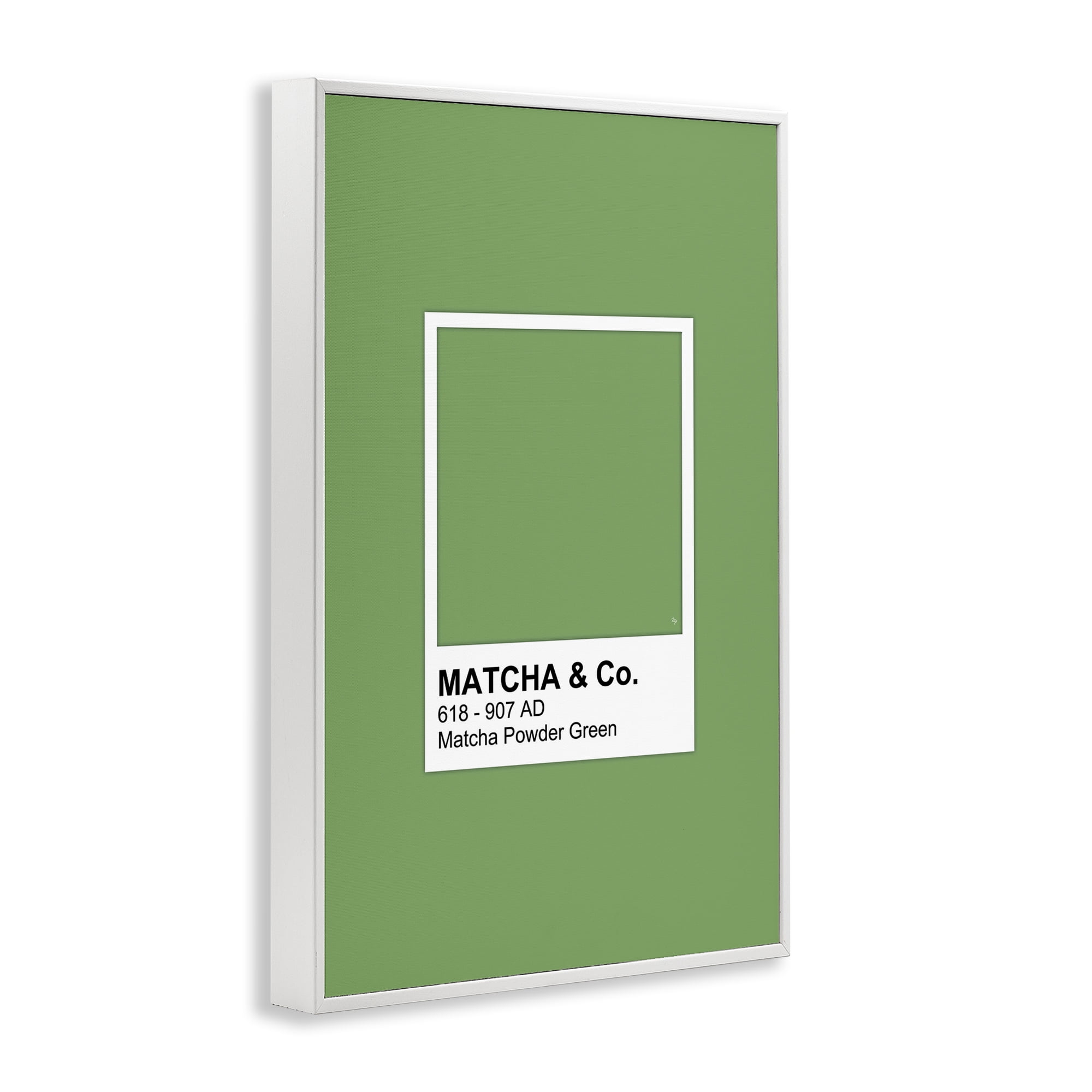 Stupell Industries Matcha Powder Green Shade White Framed Giclee Art, design by Martina Pavlova
