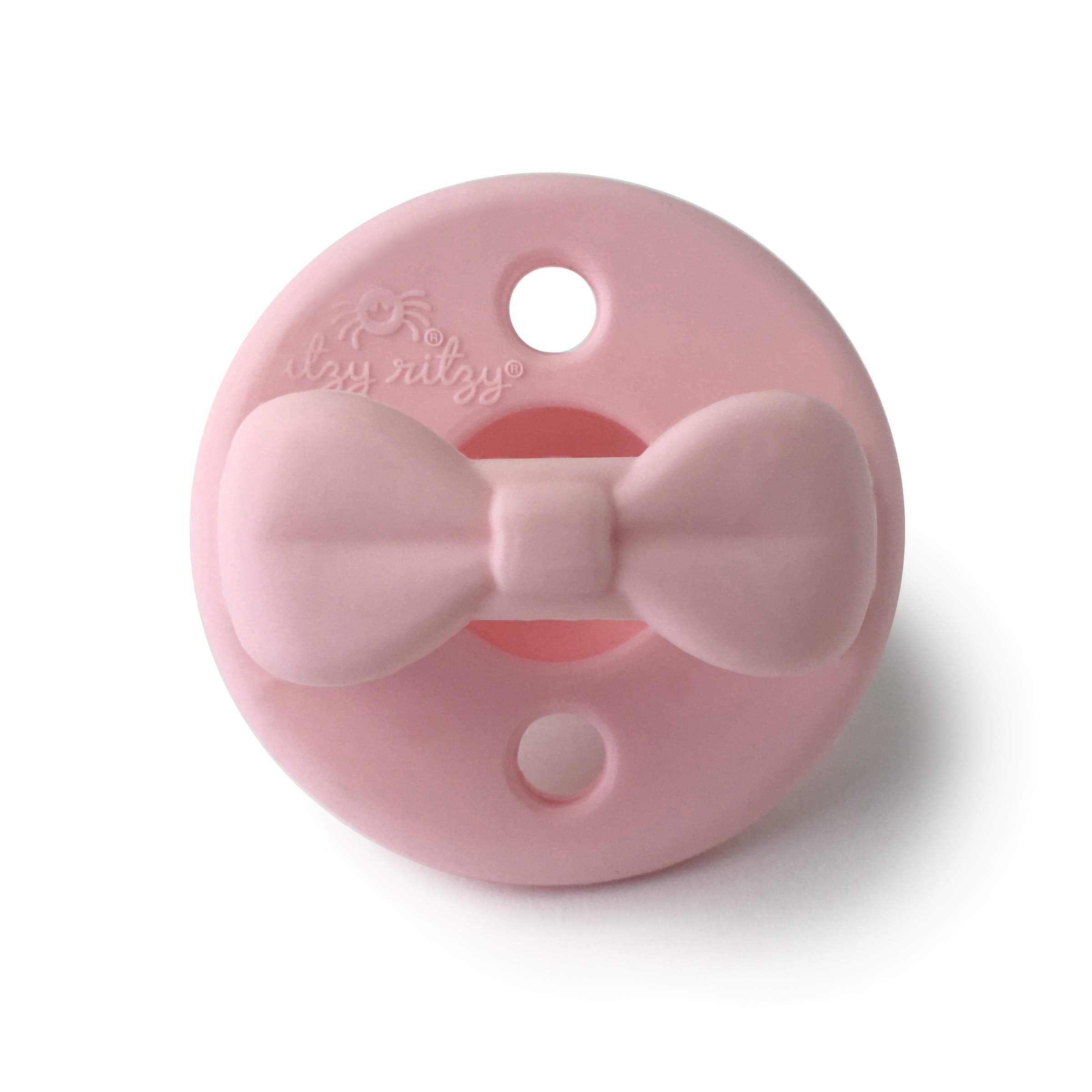 Itzy Ritzy Sweetie Soother Pacifier Set of 2 - Silicone with Collapsible Handle & Two Air Holes Pink