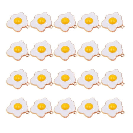 

Frcolor 20pcs Diy Jewelry Accessories Creative Alloy Pendants Alloy Omelette Decors