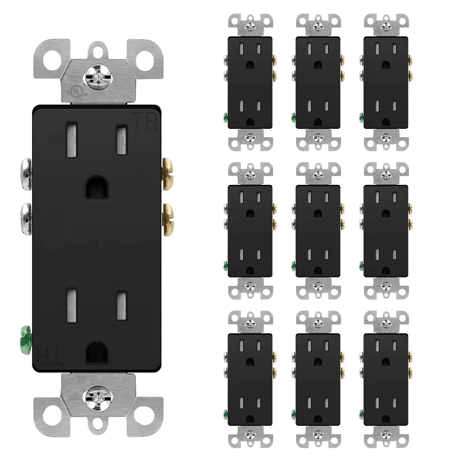 Socket, 15 Amp, 125 Volt, Decora Socket，Tamper Resistant Socket, Ground
