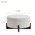 thumbnail image 2 of Noble House Round Ottoman with Storage Tufted Upholstered White Ottoman Coffee Table, 2 of 10
