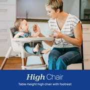 Chicco Zest™ LE 4-in-1 High Chair with Seat Pad, Feeding and Toddler Chair, Youth Stool, 5-Point Harness, Footrest, BPA-Free Tray - Chai (Beige), New