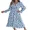 Blue, variant on Sociala Womens Long Sleeve Fall Maxi Dress 2026 Cross V-neck Floral Long Dresses Daily Wear Party Wedding