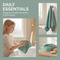 thumbnail image 7 of REGALWOVEN Cotton Striped Washcloths - 13" x 13" Soft & Absorbent Face Cloths for Bathroom, Kitchen Green 4pk, 7 of 7