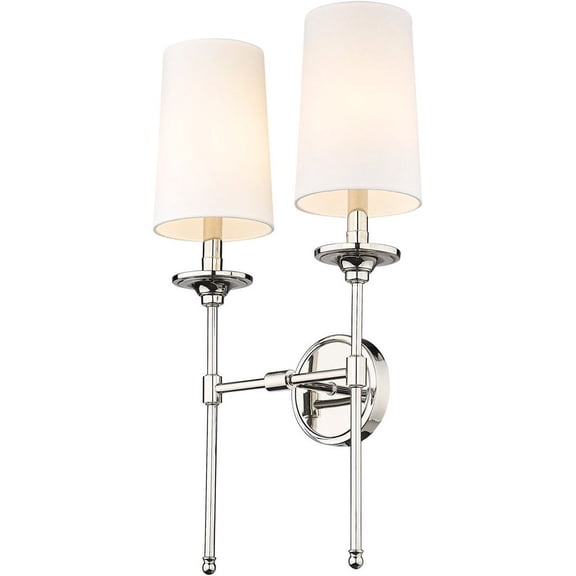 3033-2S-PN-Z-Lite-Emily - 2 Light Wall Light In Transitional Style-24 Inches Tall and 5.5 Inches Wide