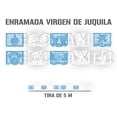 thumbnail image 1 of Papel Picado Religioso Virgen de Juquila | Guirnaldas | Enramado | 5 tiras de 5 metros | diseño religioso azil y blanco con colores vibrantes | decoración de plastico picado, 1 of 6