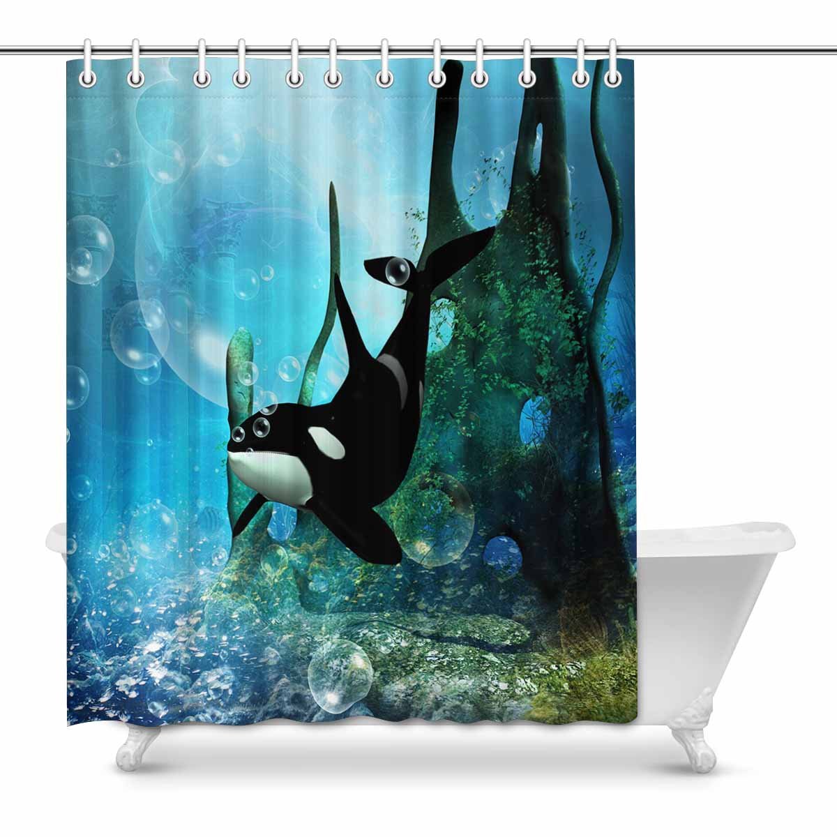 Pop Wonderful Orca In A Fantasy Underwater World Art Shower
