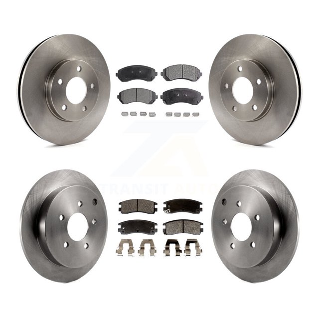 Transit Auto Front Rear Disc Brake Rotors and Semi-Metallic Pads Kit for Car Buick Rendezvous Pontiac Montana Chevrolet Venture Aztek Oldsmobile Silhouette K8F-100753