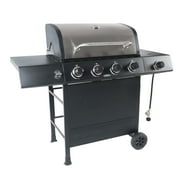 RevoAce 4-Burner Propane Gas Grill with Side Burner, Pewter Fleck and Black