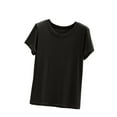 thumbnail image 2 of Antinious Womens Nightgowns Solid Short Sleeve Crew Neck Fashion Casual Soft Pajama Top,Holiday!Sleep Shirts for Women,Women Tops Casual,Black,L, 2 of 5