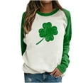 thumbnail image 2 of Tejiojio Summer Saving Labor Day Women's O Neck Casual Long Sleeved Pullover Print Stitching T Shirt Top, 2 of 5
