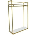 thumbnail image 4 of Freestanding Metal Gold Clothes Rack Garment Rack Clothing Display Store 180cm 47.2x15.7x70.8 inch For Hallway, Entryway, Living Room, Bedroom, Laundry Room, 4 of 12