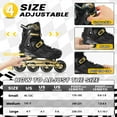 thumbnail image 2 of MammyGol Patins en Ligne pour Garçons et Filles Jeunesse, Patins à Roulettes Réglables 4 Tailles avec Roues en PU Clignotantes, Patins en Ligne Agressifs Haute Performance pour Enfants de 6 à 12 Ans, Or Bla, 2 of 7