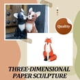 thumbnail image 3 of Methold 3D PaperCraft modelo DIY lindo y único respetuoso del medio ambiente y duradero Papercraft dibujos animados 3D cartón Animal cartulina Zorro agachado, 3 of 6