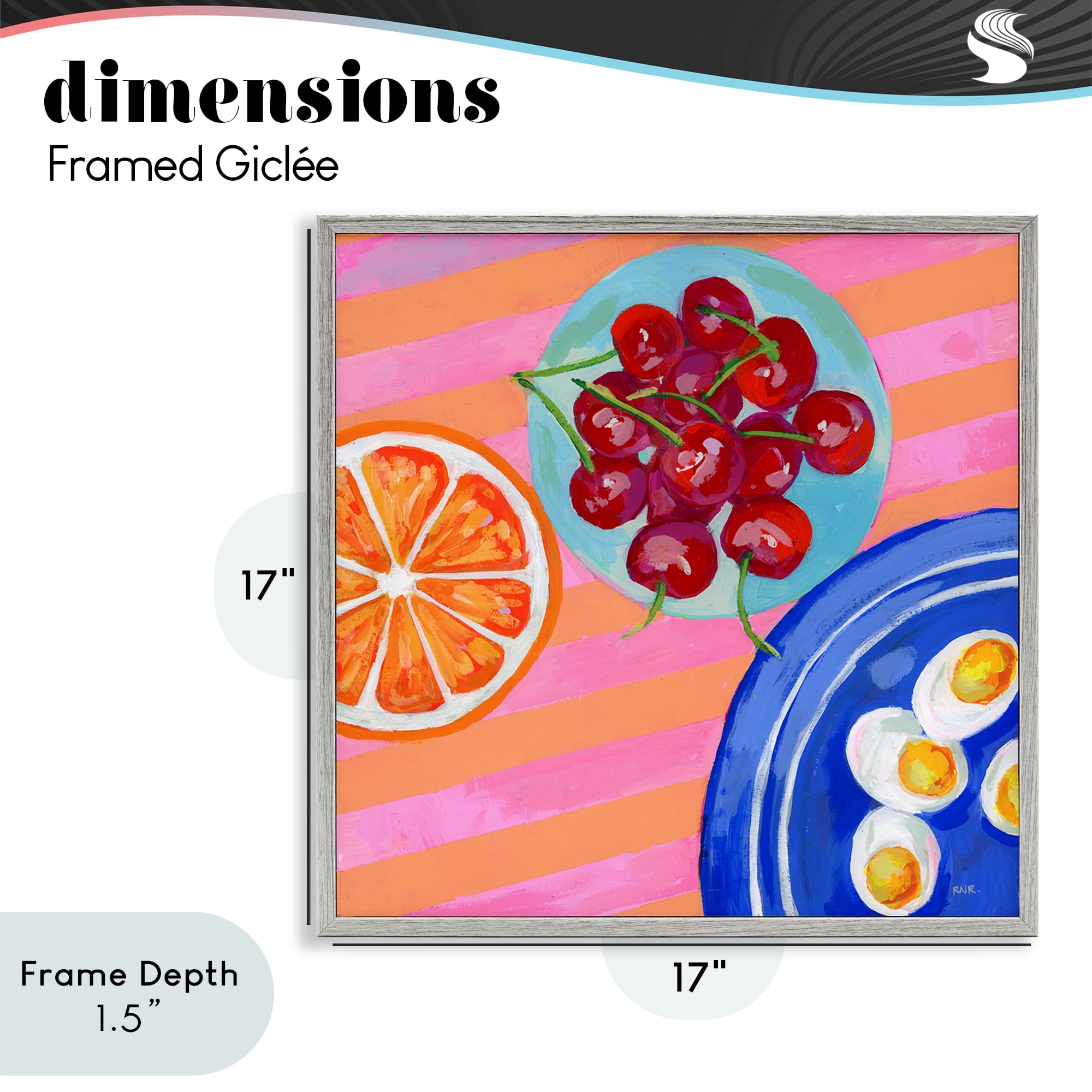 Stupell Industries Summer Snacks Picnic Blanket Gray Framed Giclee Art, design by Rachael Reese