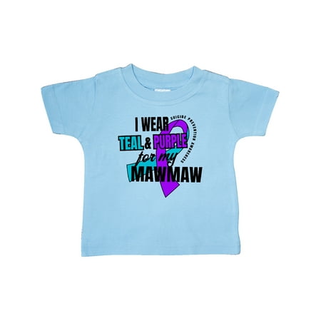 

Inktastic Suicide Prevention I Wear Teal and Purple for My Mawmaw Gift Baby Boy or Baby Girl T-Shirt