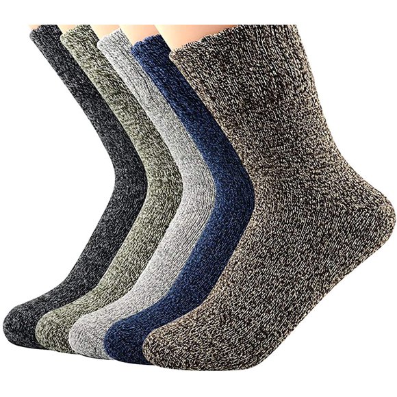 Womens Vintage Wool Socks Knitted Soft Casual Warm Winter Thick Fuzzy Crew Socks for Women