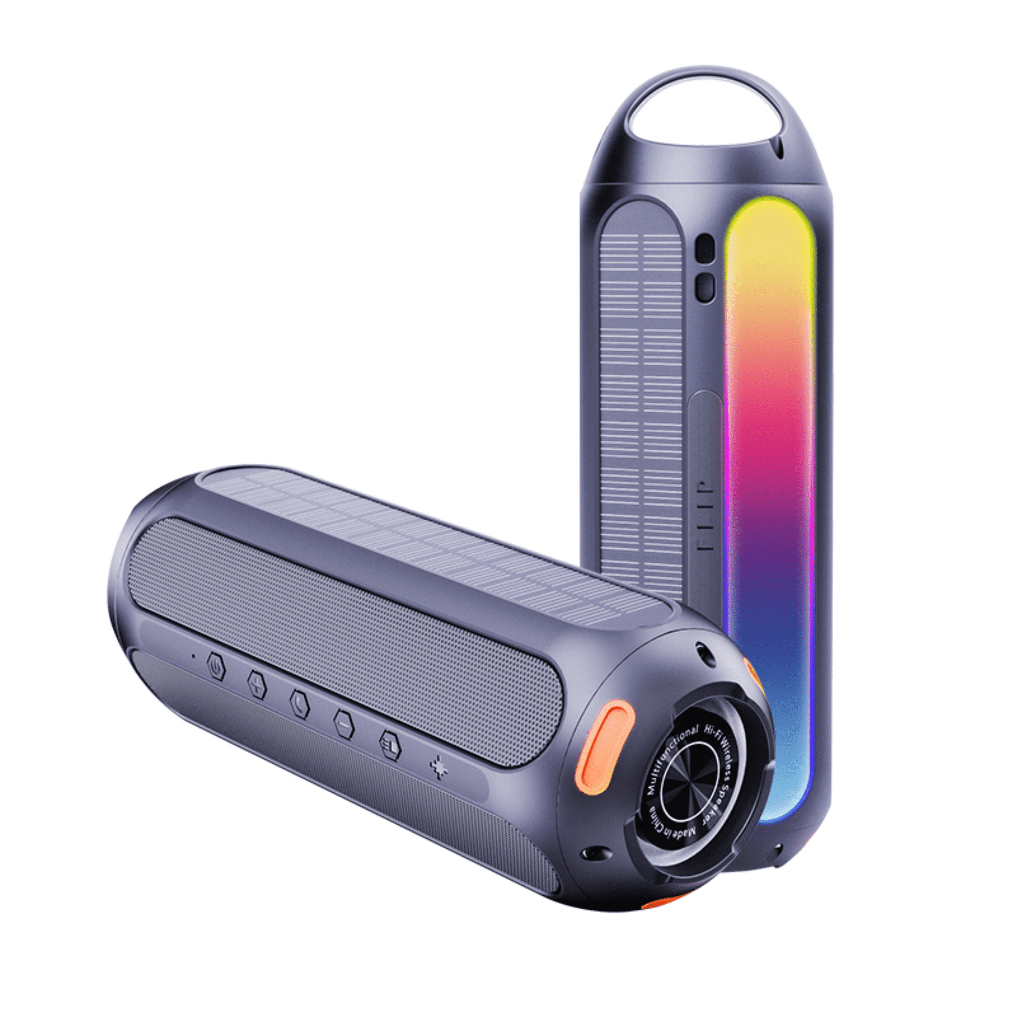 DCOWO Magnetic Bluetooth Speaker Golf Speaker with Solar Charging 15H Playtime, 7 Colorful Flashing Lights IPX6 Waterproof Outdoor Portable Wireless for Golf Cart Gifts Hiking Camping