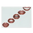 thumbnail image 1 of Kiss Cutting Board, Feminine Lips with Wine Toned Lipstick Print, Decorative Tempered Glass Cutting and Serving Board, Large Size, Burgundy Vermilion, by Ambesonne, 1 of 1
