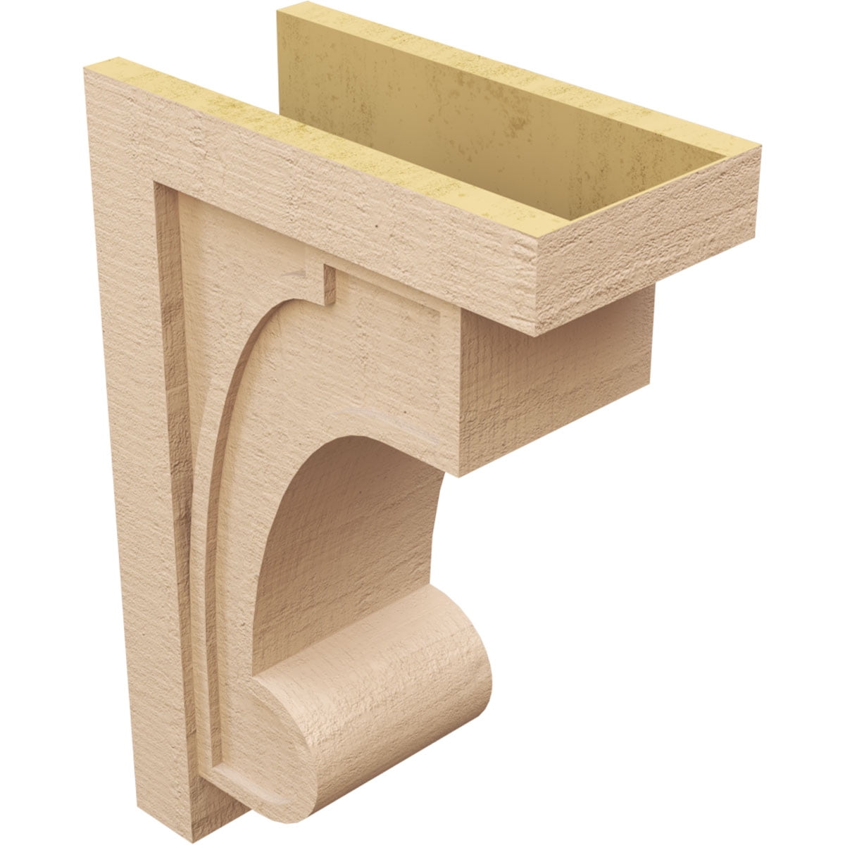 10"W x 20"D x 30"H Classic Alma Rough Cedar Woodgrain TimberThane Corbel, Primed Tan