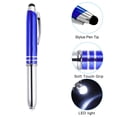 thumbnail image 4 of Uxcell Ballpoint Pen with Stylus Tip and LED Flashlight Metal Pen Black Ink 1.0mm Medium Point Stylus Pen, Blue 3 Pack, 4 of 7