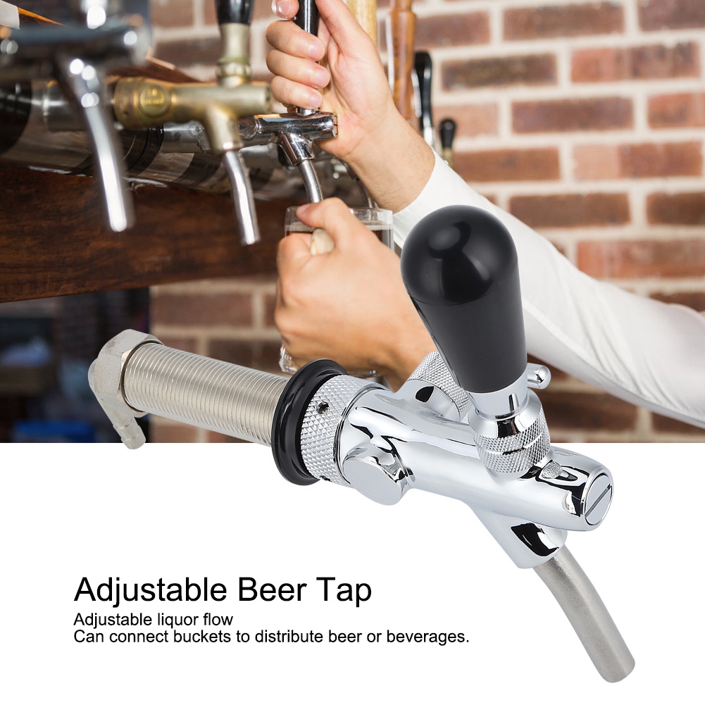 Cacagoo 304 Stainless Steel Beer Faucet - Draft Beer Tap for Kegerator & Kegs | Well-Pouring Nozzle | Fits American Standard Beer Shanks & Kegerator Towers