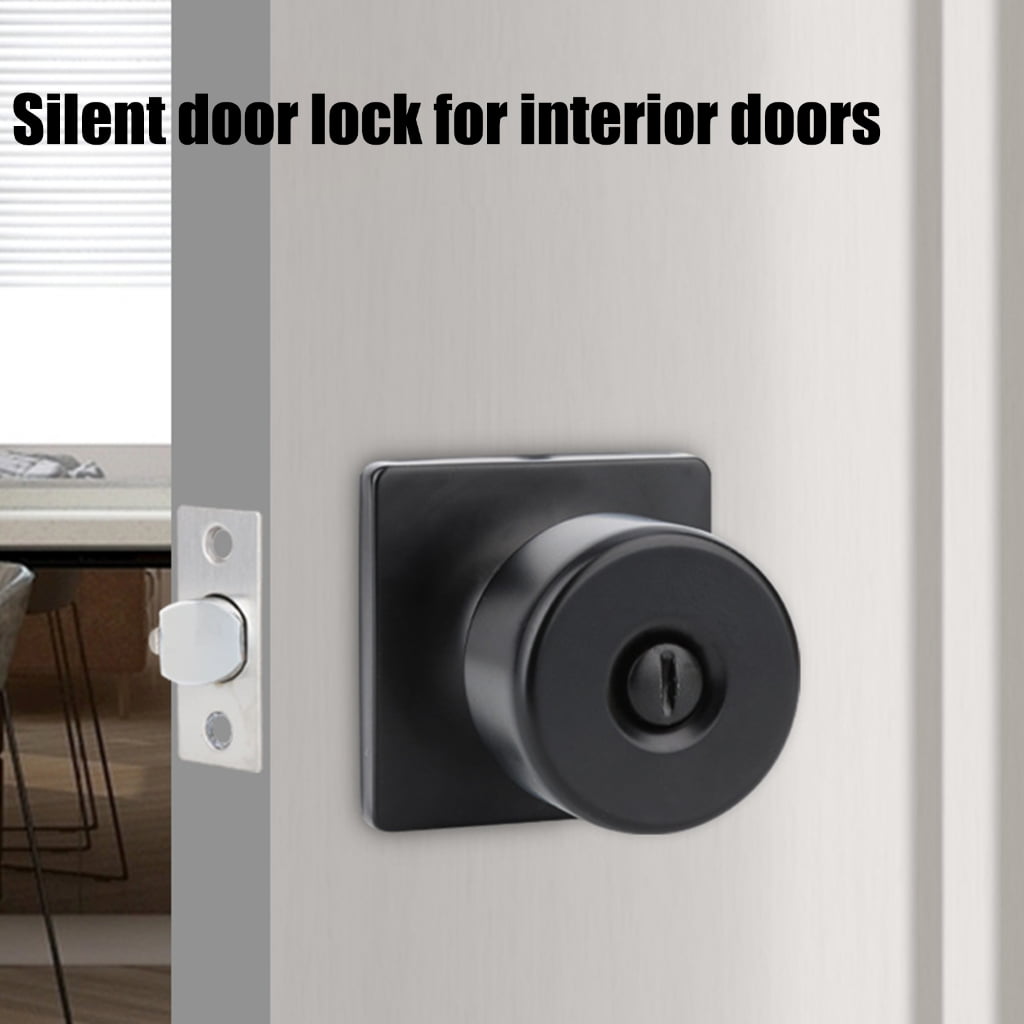 KCAHPAN Matte Black Sturdy Zinc Alloy Door Knobs Featuring Lock and Key Suitable for Bedroom and Bathroom Door Decoration