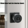 thumbnail image 4 of TIERPOP Stylish Matte Black Sturdy Zines Alloy Door Handle Set Including Lock and Key for Bedroom and Bathroom, 4 of 9
