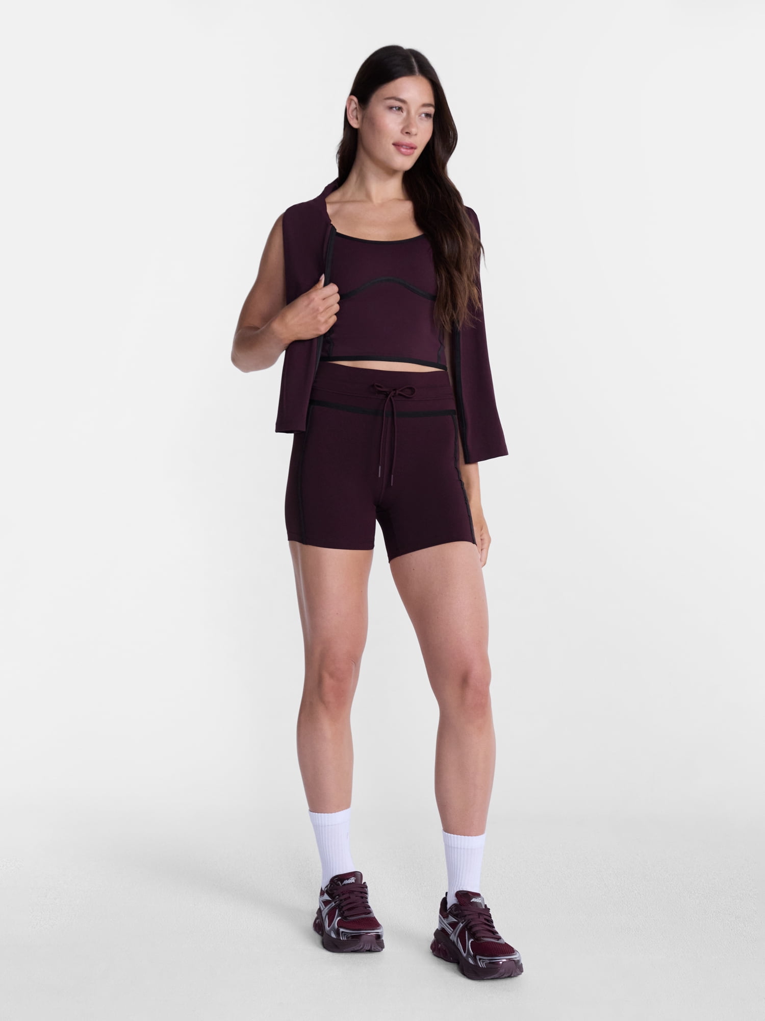 Avia Women's and Women's Plus SoftSculpt Tipped Bike Shorts, 5" Inseam, Sizes XS-4X