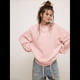 thumbnail image 4 of Sudadera de Gran Tamaño para Mujer, Estilo Informal, Cuello Redondo, Larga, Cómoda. Rosa XL, 4 of 10