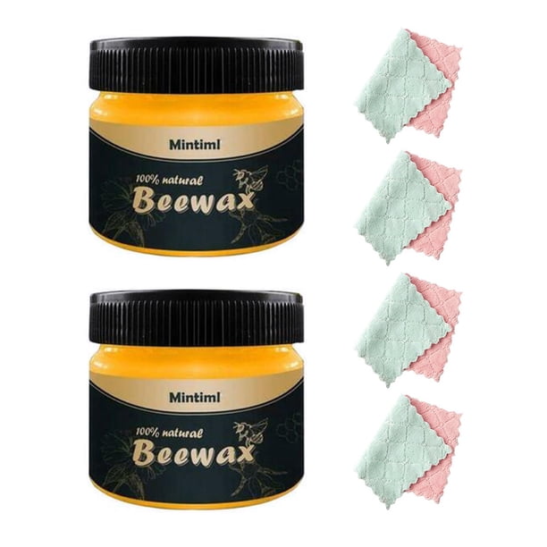 2pcs Natural Polish Wood Seasoning Beeswax Care Moisture Proof Furniture Cleaner