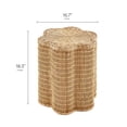 thumbnail image 4 of Erika Scalloped Natural Rattan Side Table in Natural, 4 of 8