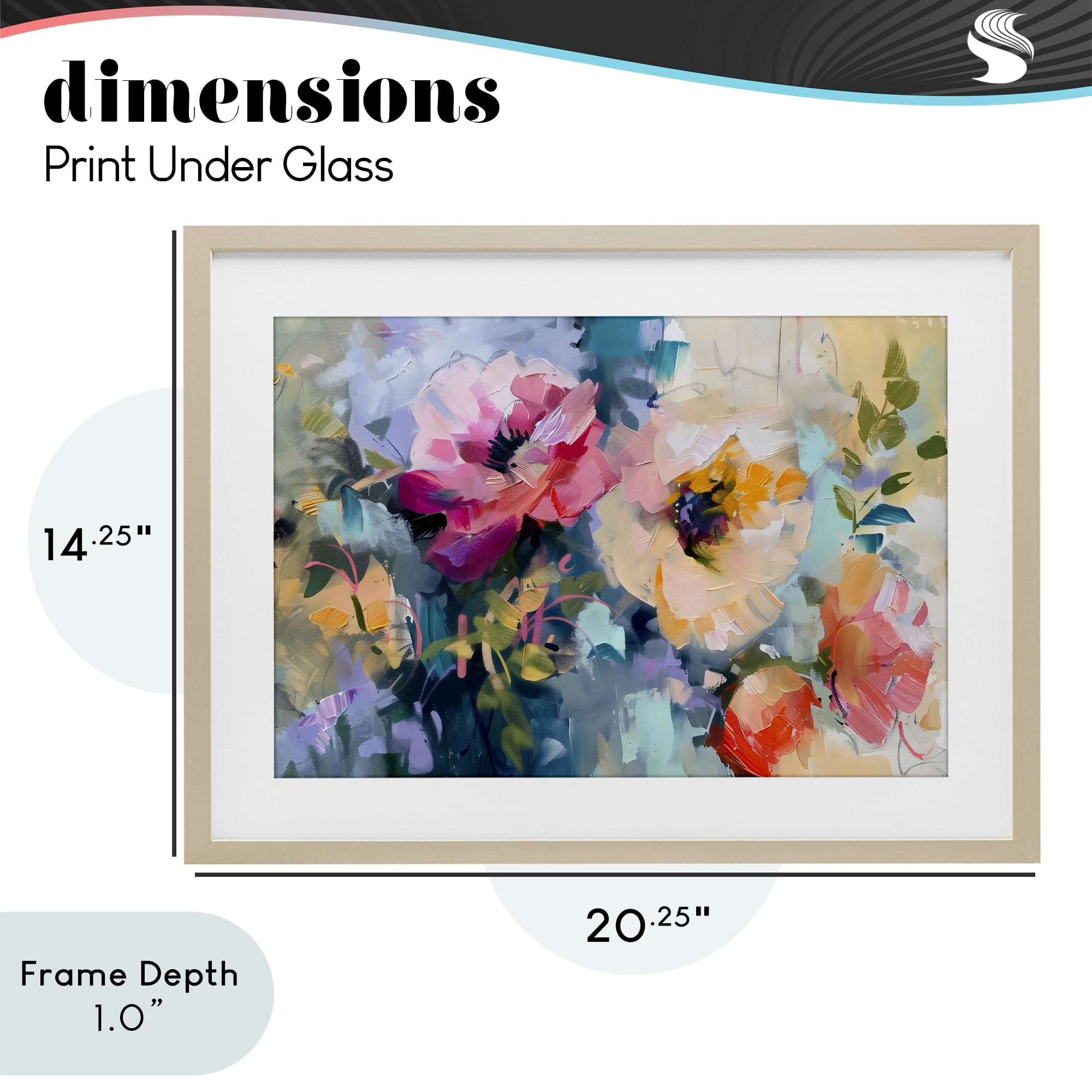 Stupell Industries Vibrant Florals Brushed Abstract Birch Framed Print Under Glass, design by Creative Studio