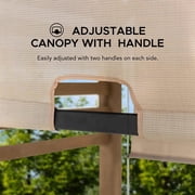 Sunjoy Cedar Pergola 10 x 11 ft. Wooden Hot Tub Pergola with Adjustable Canopy and Privacy Screen