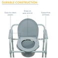 thumbnail image 4 of Drive Medical Steel Folding Deep Seat Bedside Commode, Gray, 4 of 7