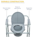 Drive Medical Steel Folding Deep Seat Bedside Commode, Gray - Walmart.com
