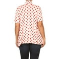 thumbnail image 4 of Women's Plus Size Short Sleeves Draped Neck Polka Dot Print Cardigan Made in USA, 4 of 5