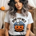 thumbnail image 3 of Bone to Be Wild Cat Skeleton Shirt for Adults, Funny Spooky Pumpkin Tee, Ash, Size XL, 3 of 6