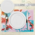 thumbnail image 3 of Ambesonne Tropical Place Mats Set of 4, Palm Tree Silhouettes, Standard Size, Dark Coral Turquoise, 3 of 6