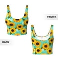 thumbnail image 6 of Goofa Sunflowers With Green Leaves Printed Sports Bras for Women, High Impact Running Bra Workout Crop Tank Tops Longline Sports Bra Push up-XX-Large, 6 of 9