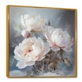 thumbnail image 2 of Designart "Winter Charm Of Chic Peonies" Peonies Floater Framed Wall Art Living Room, 2 of 5
