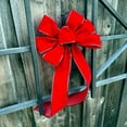 thumbnail image 4 of Red Velvet Christmas Wreath Bow - 10" Wide, 18" Long Tails, Wedding, Valentine's Day, 4 of 5