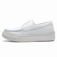 thumbnail image 2 of CMR CHAMARIPA Tall Men Shoes - White Leather Casual Platform Shoes 6CM / 2.36 Inches, 2 of 9