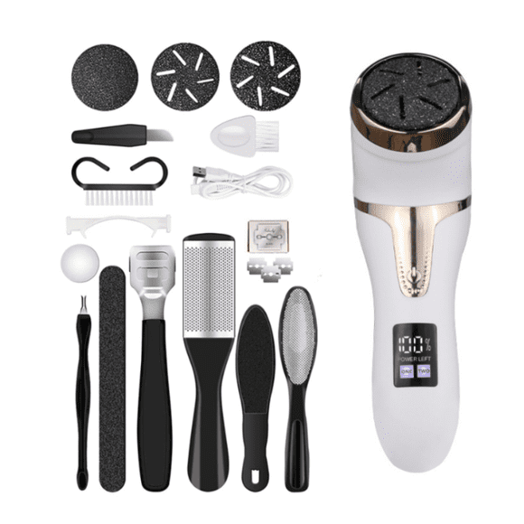 Removedor De Callos Electrico 25 Piezas Malubero, Blanco Dorado