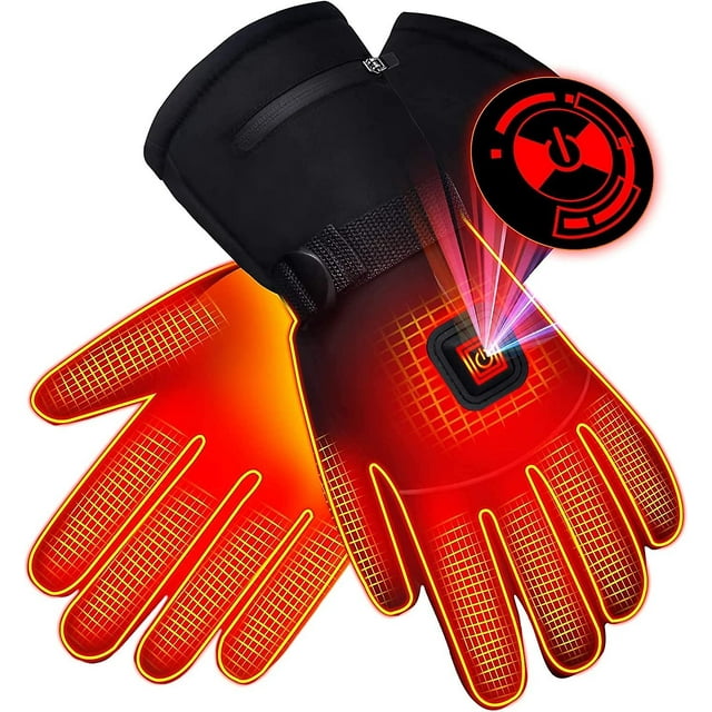 Guantes calefactables, guantes calefactables eléctricos para hombres y mujeres, guantes térmicos con 3 configuraciones de calor, guantes de invierno calefactables para ciclismo, motociclismo, esquí,